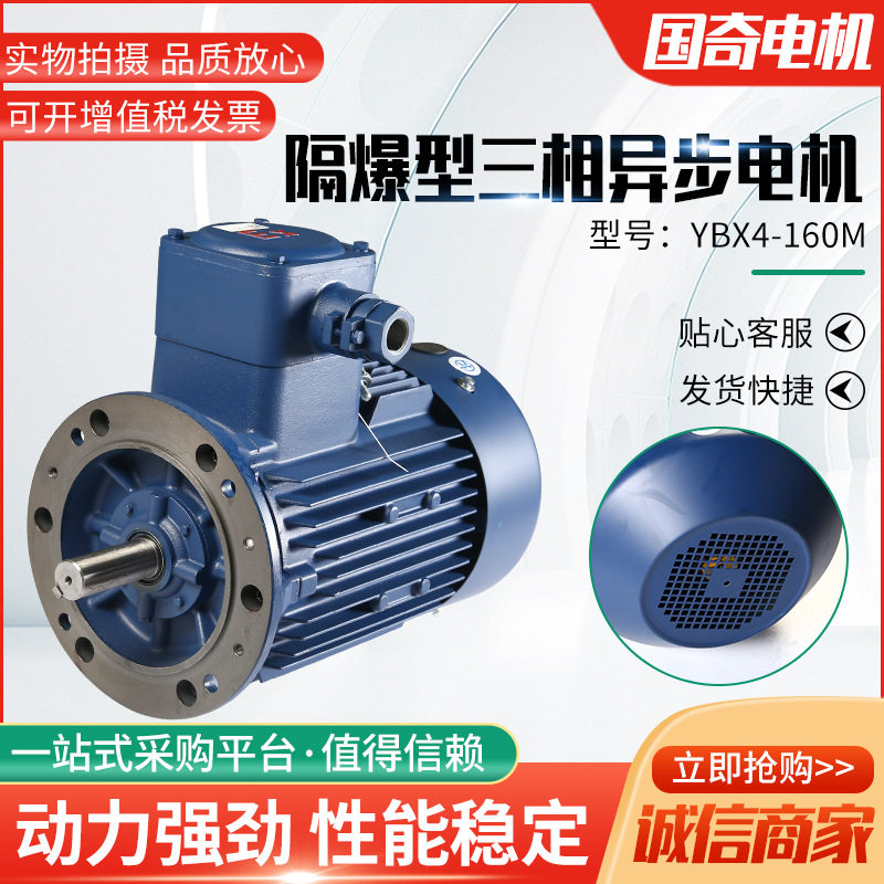 YBX4-160M隔爆型三相异步电机15KW立式卧式二级能效防爆电机