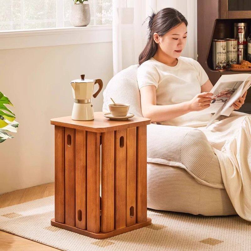 实木圆凳可叠放小板凳家用客厅凳子吃饭创意茶几餐桌凳组合叠叠乐