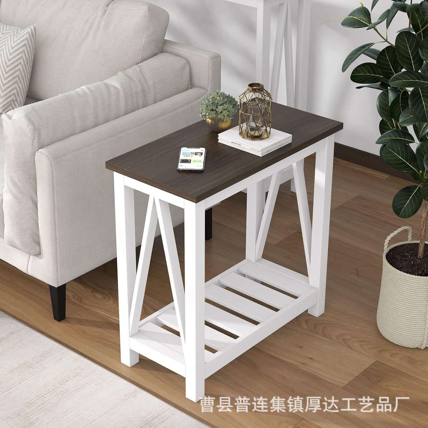 美式乡村茶几小户型复古茶桌方形简约实木餐桌铁艺咖啡桌木质茶几