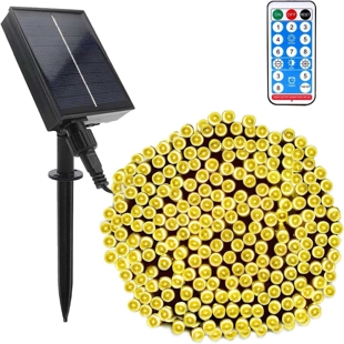 遥控太阳能led彩灯串户外防水花园庭院装饰圣诞节日满天星星串灯