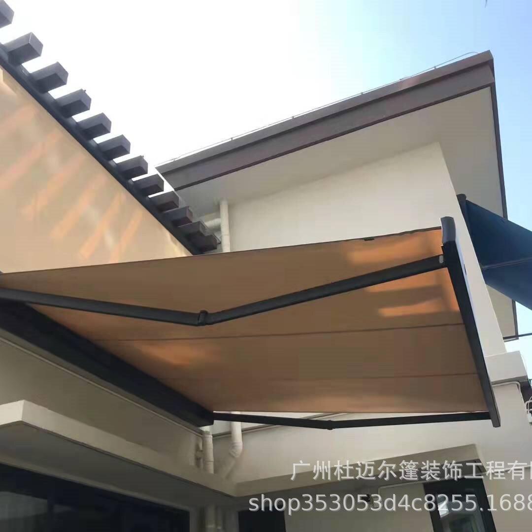 豪华电动遮阳棚伸缩式雨棚全盒自动折叠铝合金雨篷庭院阳台露台户