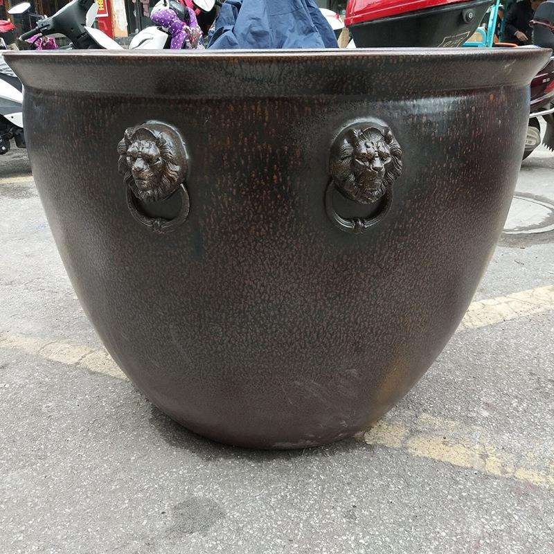 单色釉瓷缸景德镇陶瓷风水缸陶瓷大号缸中式庭院水缸古法养鱼缸