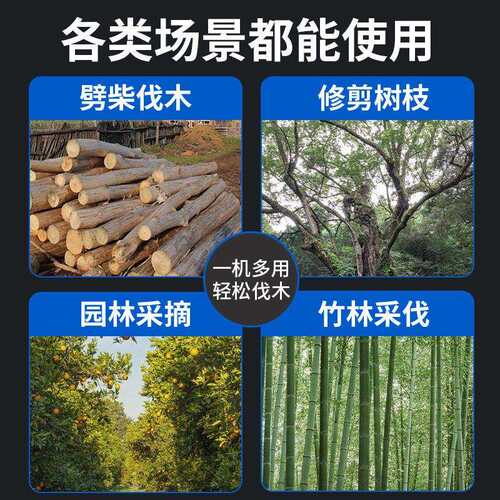 鹿班6寸大功率锂电链锯充电式家用便携园林伐木锯手锯跨境