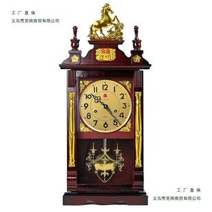 机械座钟老式上弦链发条纯铜机芯台钟实木报时客厅中式机械挂钟表