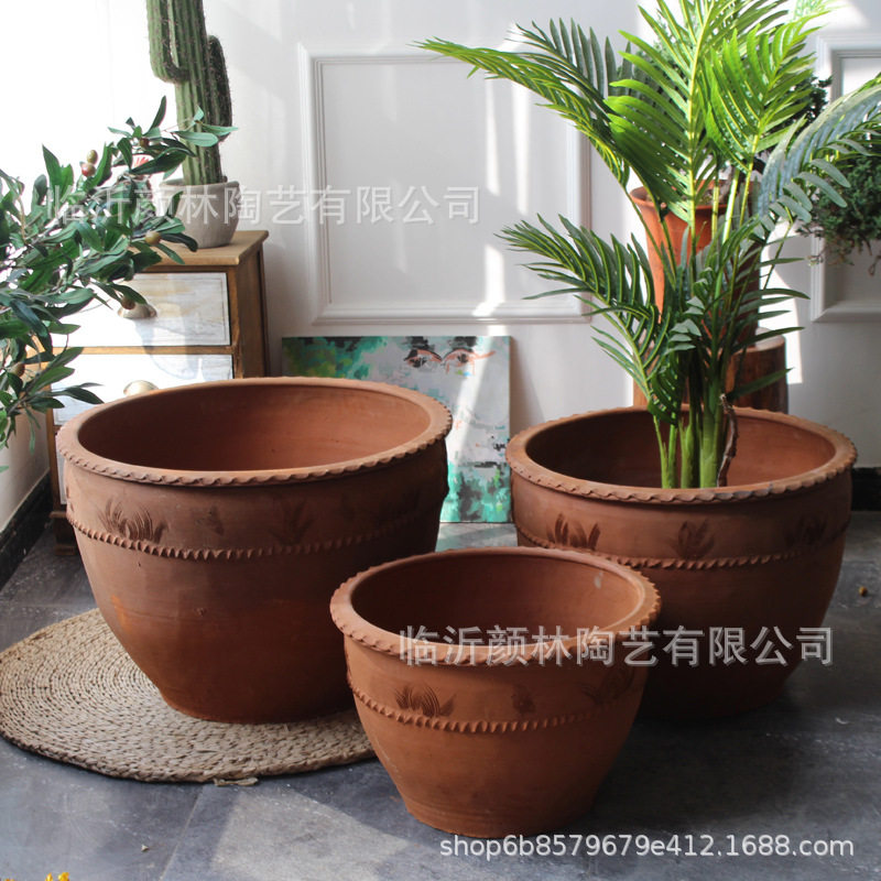 庭院园林大号透气泥瓦盆
