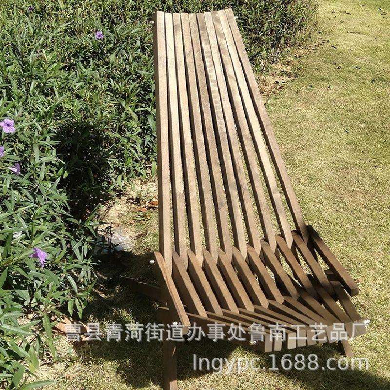 木质折叠简约躺椅懒人休闲木质摇椅户外午休椅