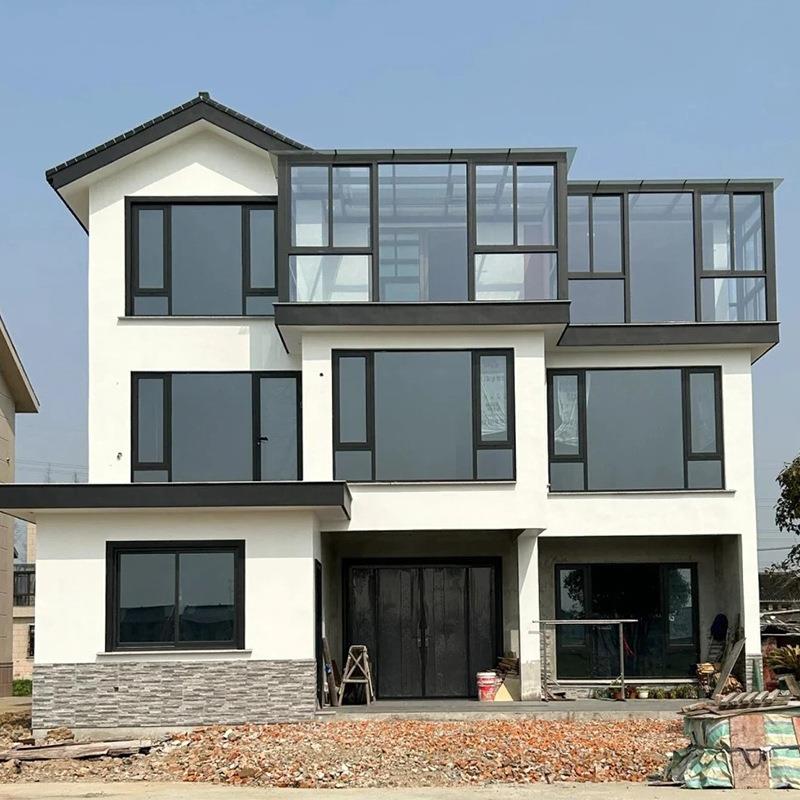 高端断桥铝系统门窗农村自建房铝合金窗户隔音隔热封阳台落地封窗