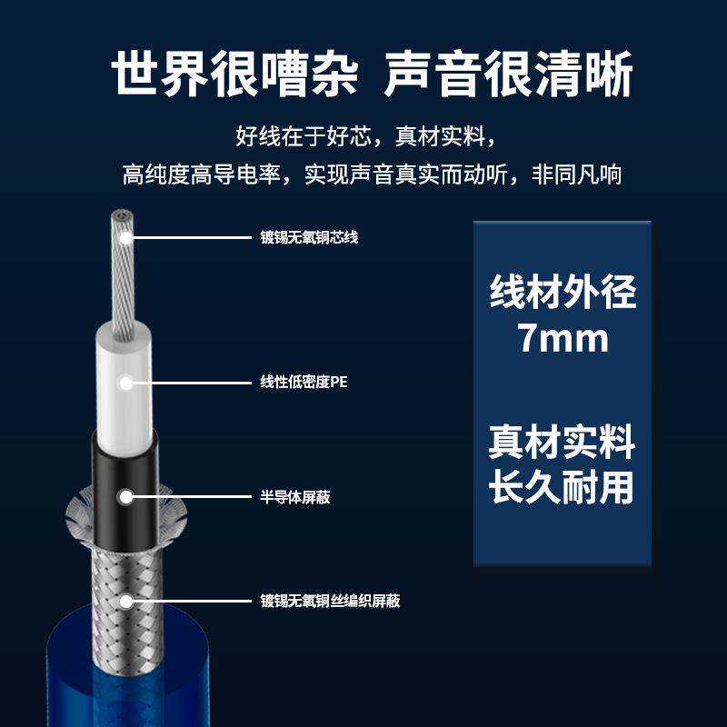 ROXTONE电木吉他连接线大师系列音箱贝斯电箱6.35乐器音频降噪线