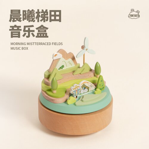 木质发条音乐盒八音盒礼物送女友