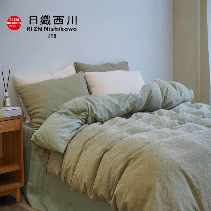 抗菌加厚丨全棉提花床上四件套复古立体纯棉被套5A级抗菌Ykk拉链4