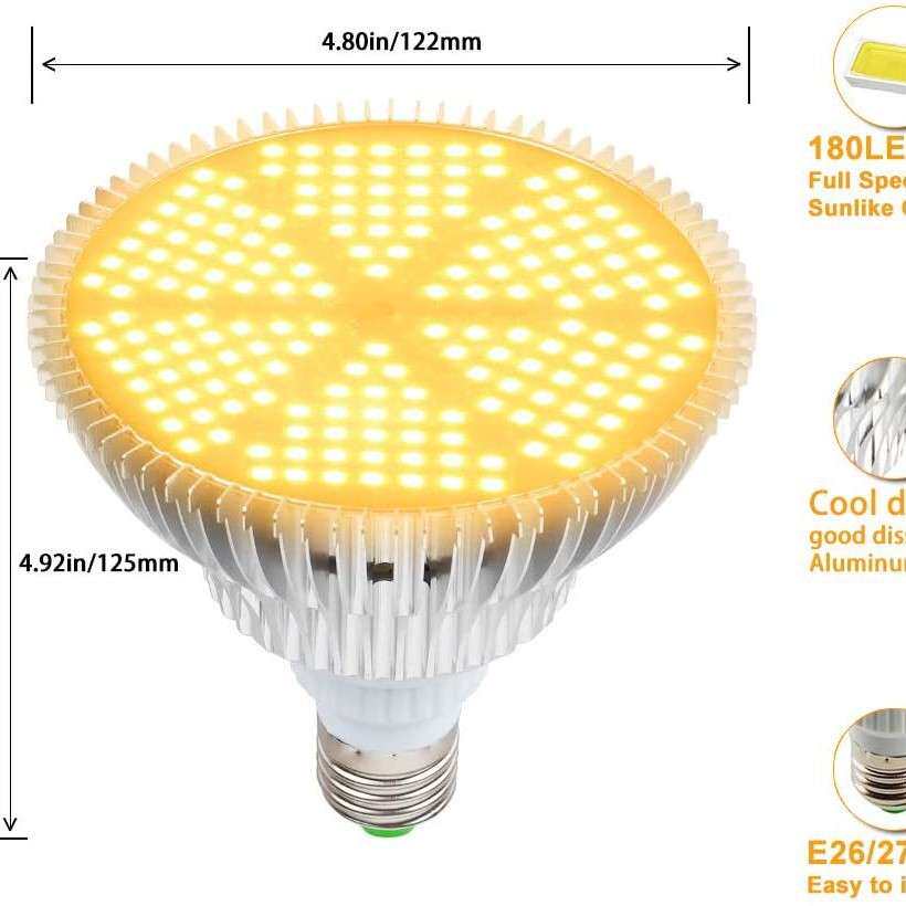 120W LED 生长灯泡 阳光全光谱植物灯泡 180个LED 生长灯 E26/E27