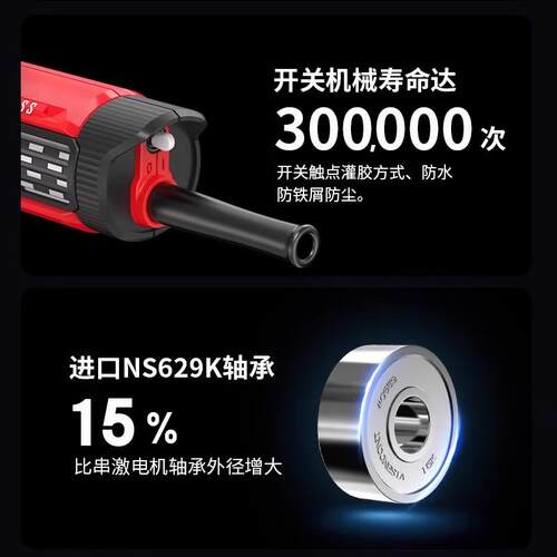 KEN锐奇无刷220V角磨机BA9010插电有线大功率石材磨光机抛光打磨