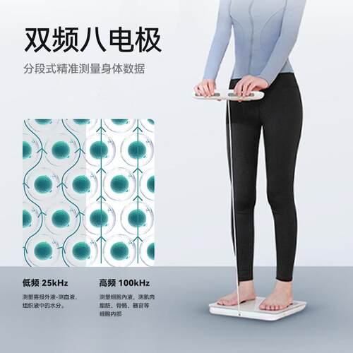 沃莱厂家智能八电极体脂称健身测脂app连接人体秤便携体重秤