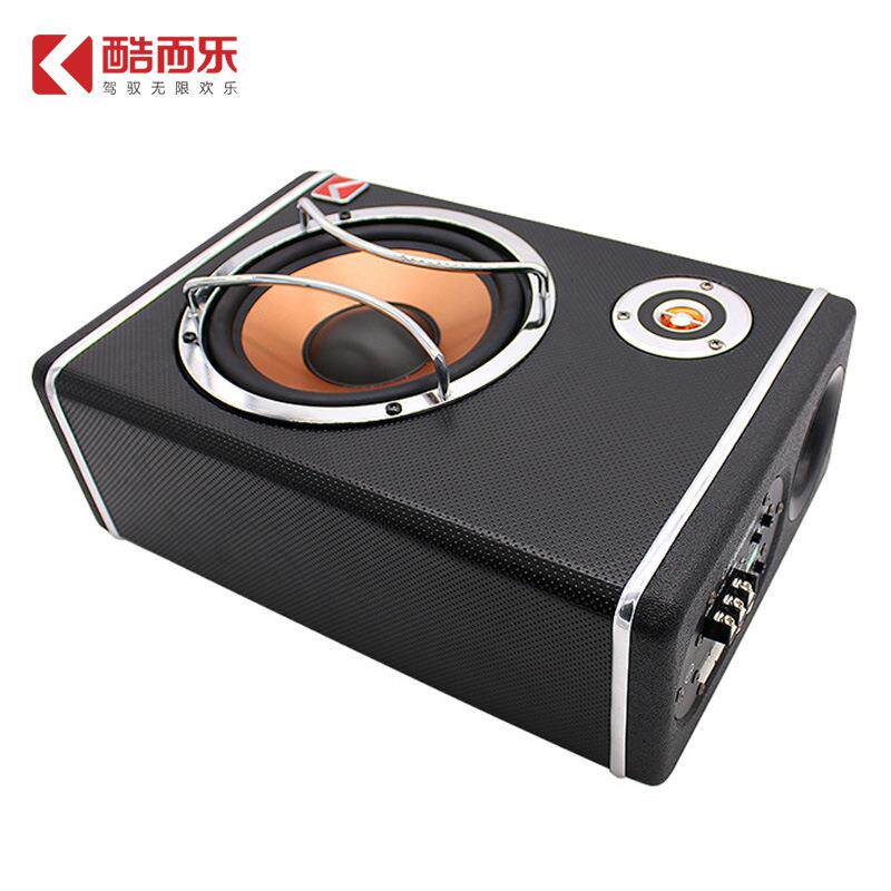 厂家直销酷而乐木质有源12V超薄车载音响改装音箱8寸汽车低音炮