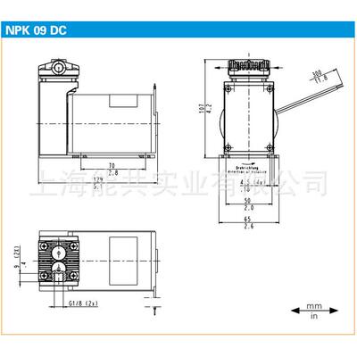 德国原装KNF NPK 09 DC 24V直流活塞气泵NPK 09 AC NPK 09.1.2 AC