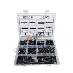 113PCS盒装汽车快速接头喷水管接头T通三通直通卡扣组合袋装64个