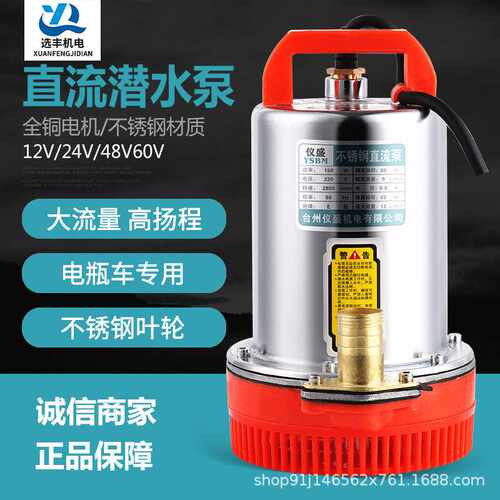 48伏直流潜水泵船用电瓶12伏水泵小型家用农用抽水机电瓶车泵24 V