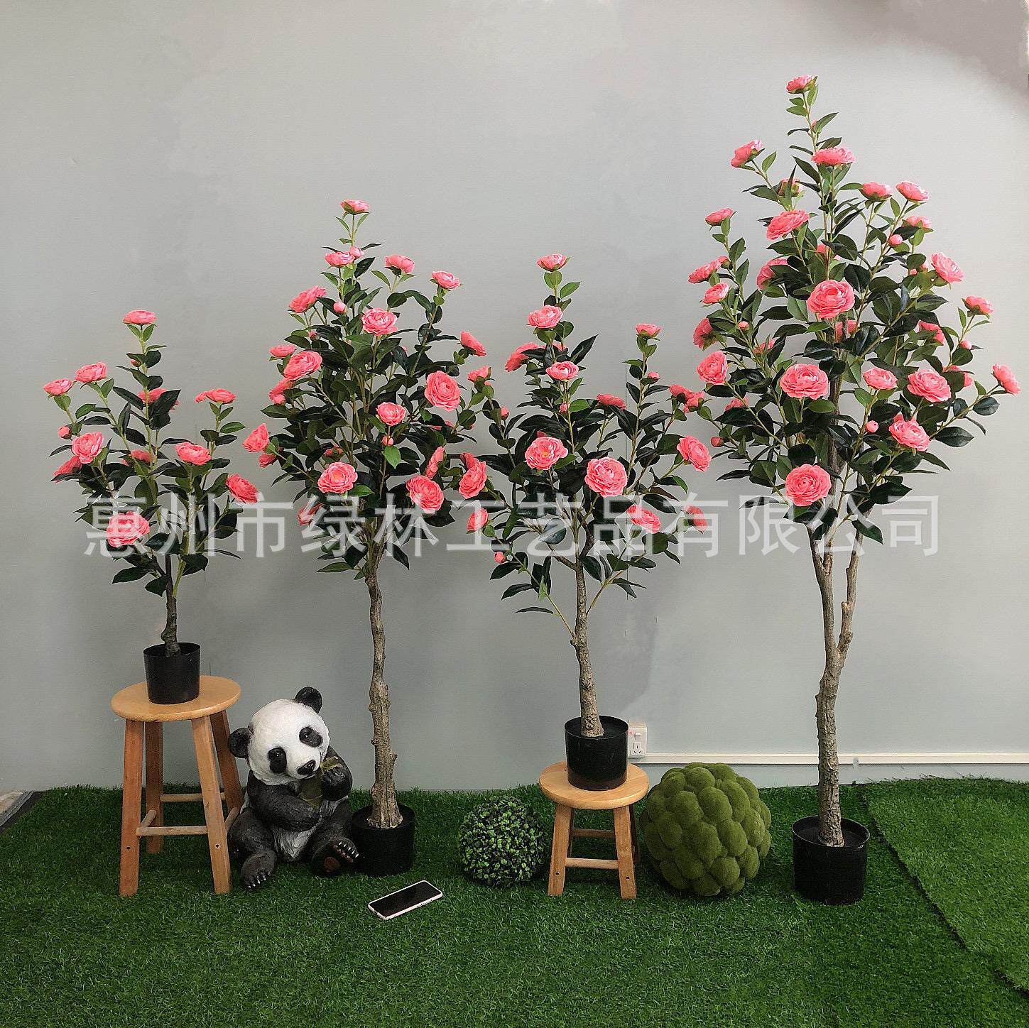 仿真玫瑰花盆栽假月季花客厅餐桌摆件茶花仿真绿植盆栽干花可批发