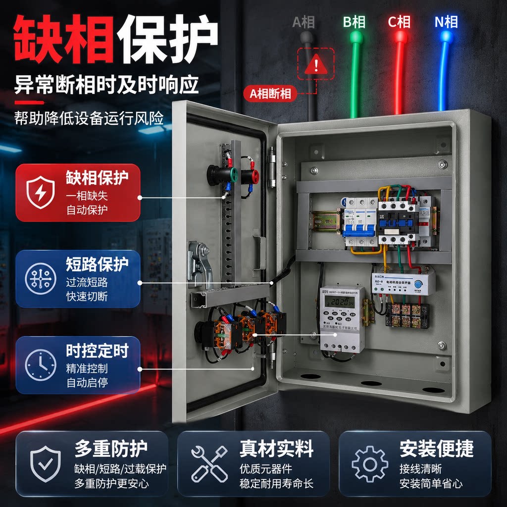 时控定时开关控制箱水泵定时全自动电源开关成套配电箱三相380V