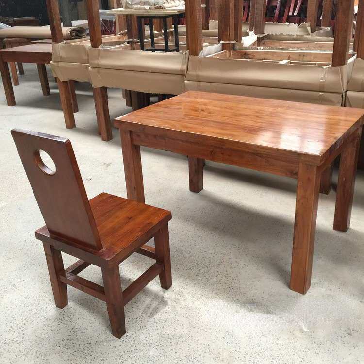 厂家直销餐桌椅 实木餐桌 榆木休闲椅 餐桌椅组合 酒店饭店桌子