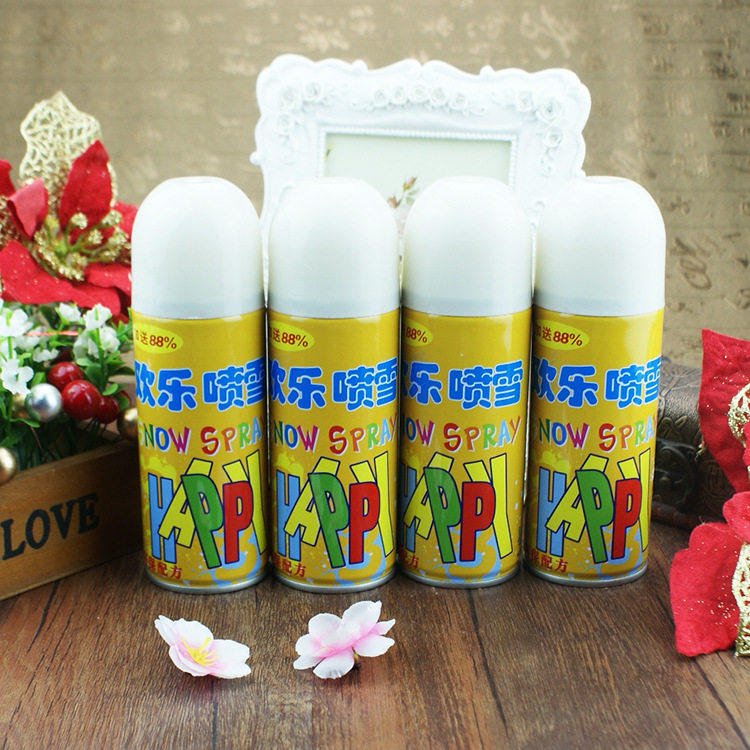 新款圣诞节日装饰品圣诞玻璃布置220ml白色/彩色喷雪模板批发