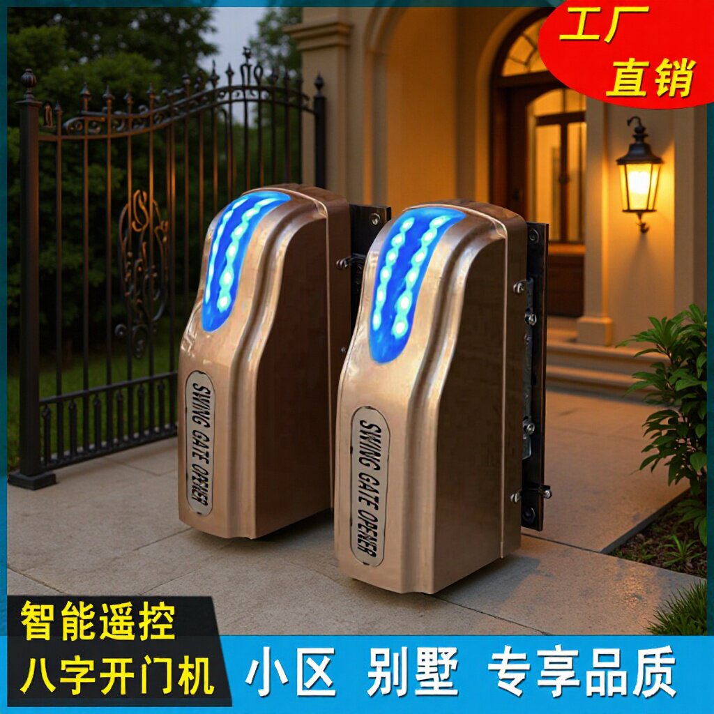 慧昌走地式平开门机铁艺大门电动滚轮开门器八字对自动开门电机