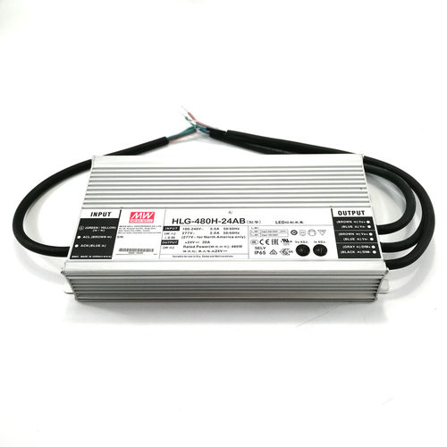 现货HLG-480H-24AB明纬电源驱动器24V调光防水电源