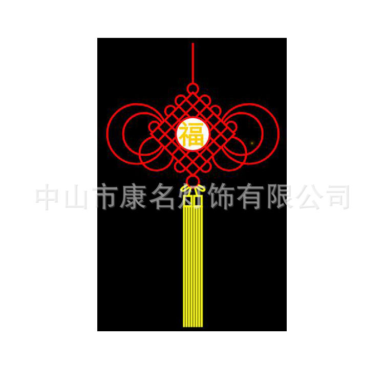 2M高LED铁艺灯带中国结220V 灯杆挂件 节日彩灯 路灯灯杆装饰灯