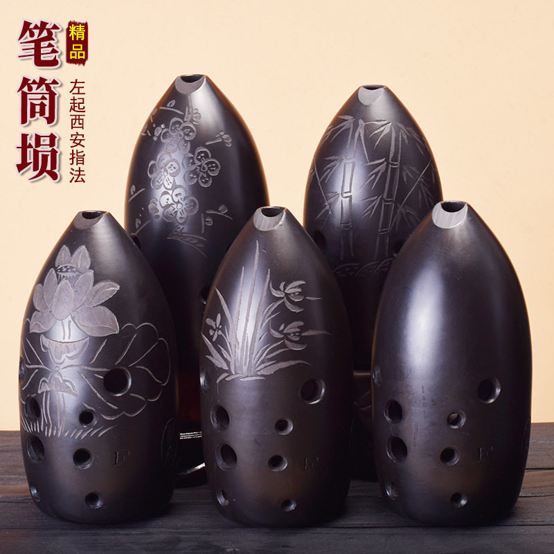 精品陶埙10孔演奏初学勋古埙乐器双腔F调十孔入门新手笔筒埙G八孔
