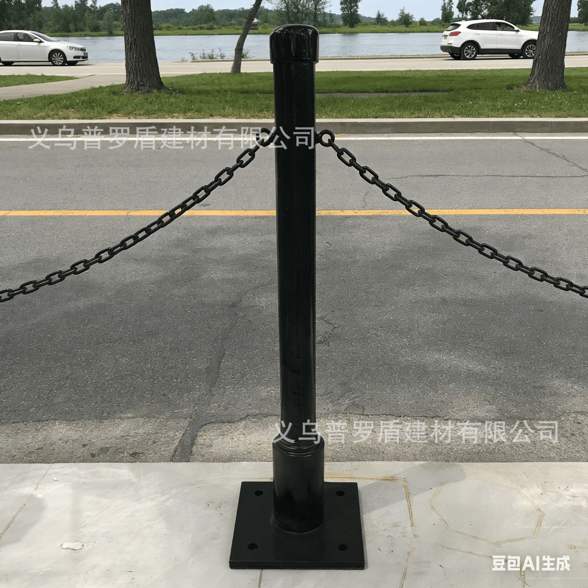 上海铸铁立柱欧式柱镀锌链条河道景观广场护栏铁艺罗马柱