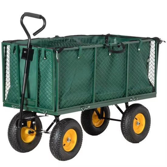 TC1840A网车 带布兜工具车网架护栏四轮手推车仓库拉货搬运拖车