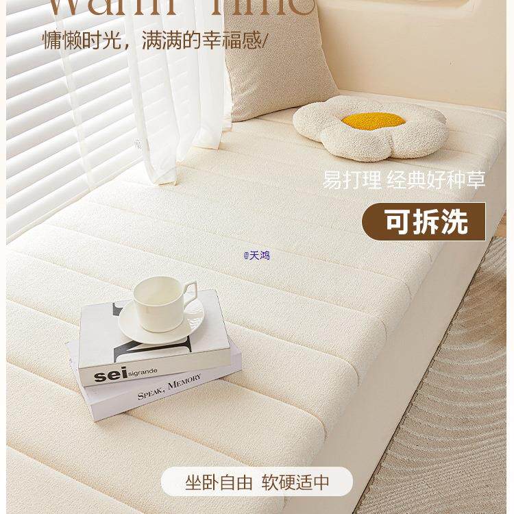 可拆洗泰迪绒飘窗垫窗台垫2025新款四季通用阳台坐垫子