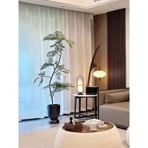 森空间绿植假树蓝花楹植物室内客厅摆件落地盆栽原木风格假花