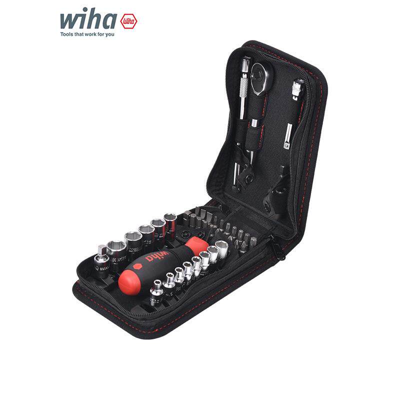 德国wiha威汉棘轮套筒扳手套装40件1/4小飞汽修多功能工具组合