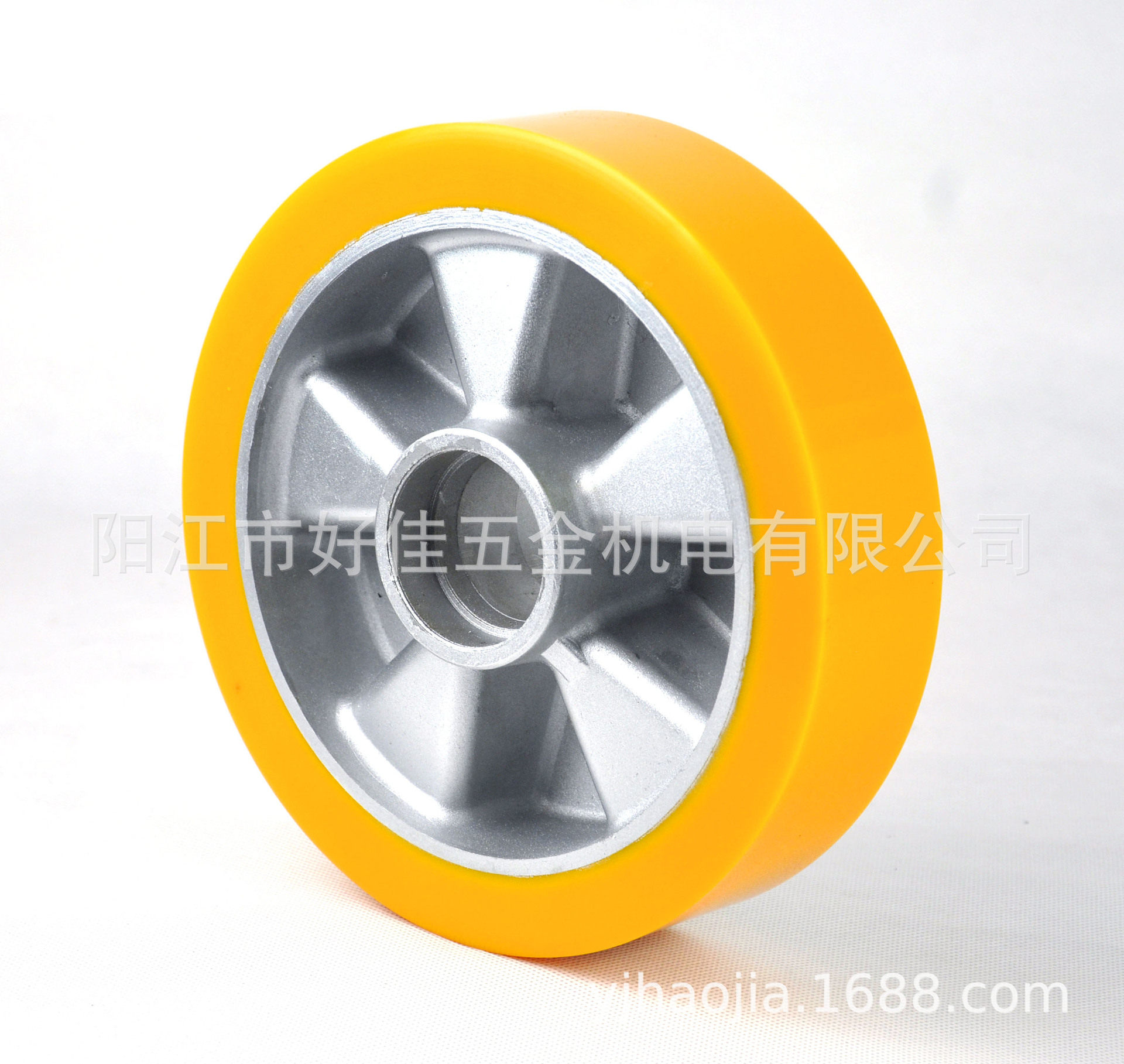 源头工厂直供200X50X60mm欧洲款铝芯聚氨酯(PU)20mm厚胶脚轮