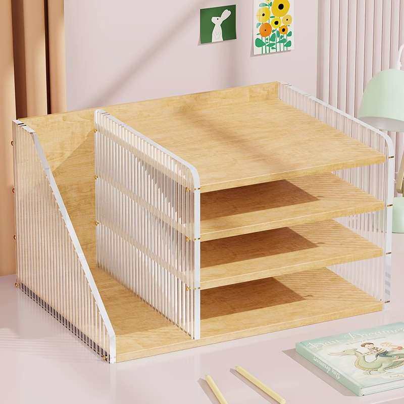 办公室桌面收纳架工位文件档案整理架桌面置物架书房台面储物书柜