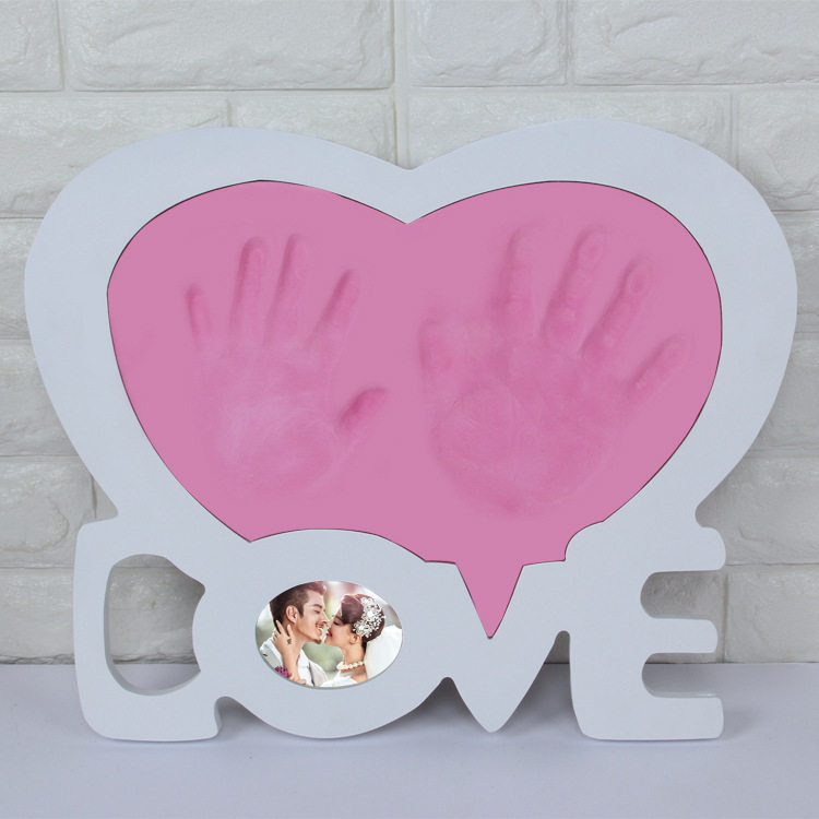 LOVE情侣手足印泥婚庆纪念摆件