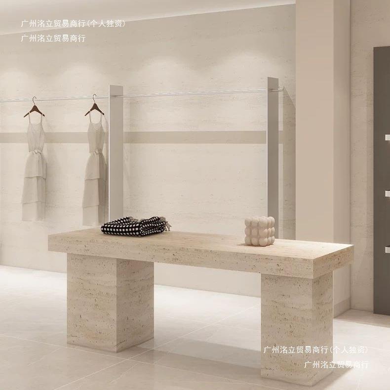 服装店中岛桌洞石女装店陈列展示桌饰品流水台网红轻奢服饰中岛台
