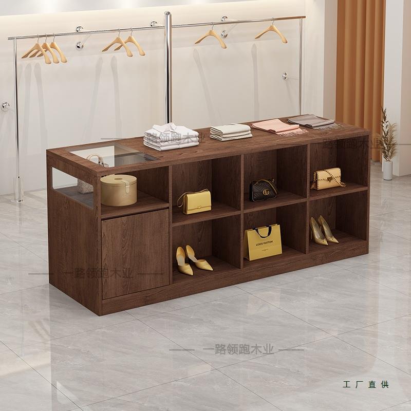 服装店玻璃中岛流水台收银台女装饰品摆件展示桌店铺陈列台储物柜