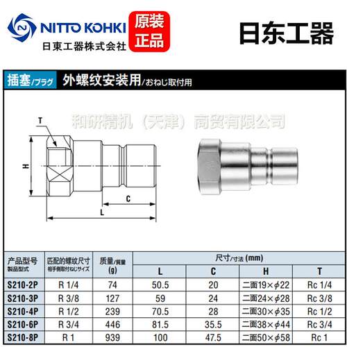 日东NITTO 平面系列高压快速接头 S210-6P S210-6S