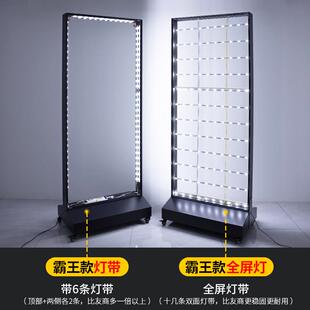 加重防风灯箱广告牌LED软膜卡布发光展示牌户外充电双面移动立式