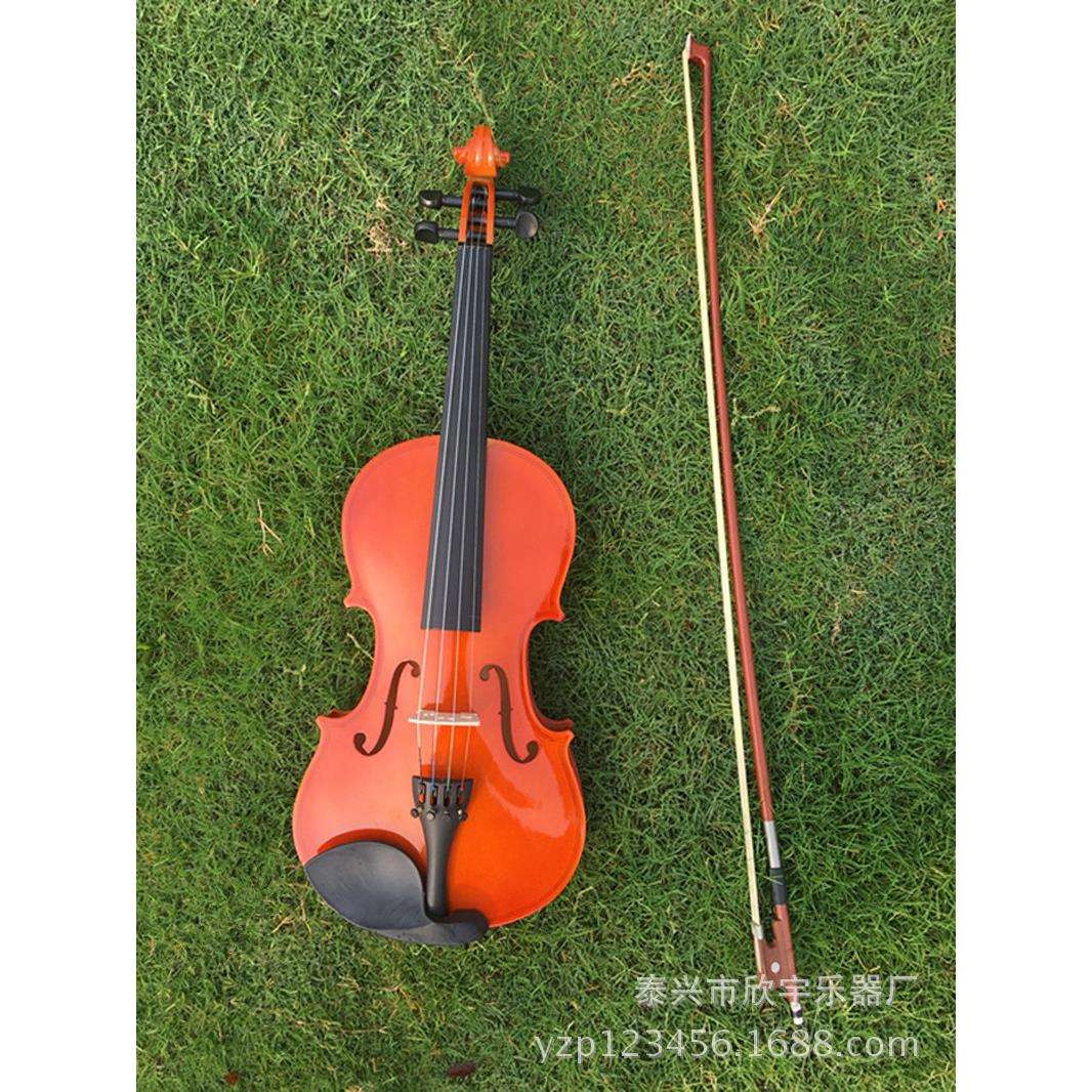 初学者 成人4/4练习用小提琴 椴木 白色 亮光 装饰