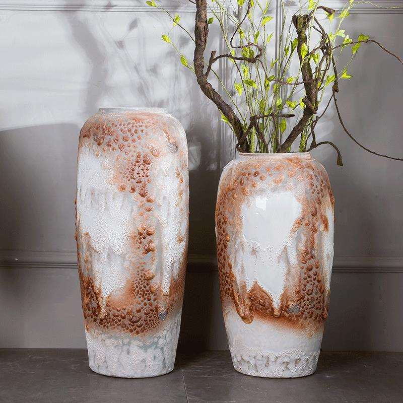 陶瓷花瓶干花 复古颜色釉窑变美式摆件家居软装饰品 配家具家私