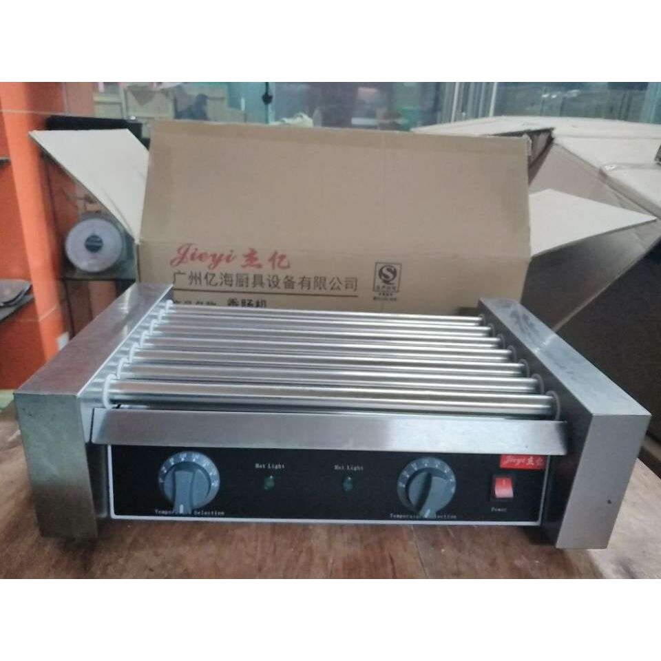 杰亿电热香肠热狗机7管烤肠机温控调温商用不锈钢烤火腿肠机FY-07