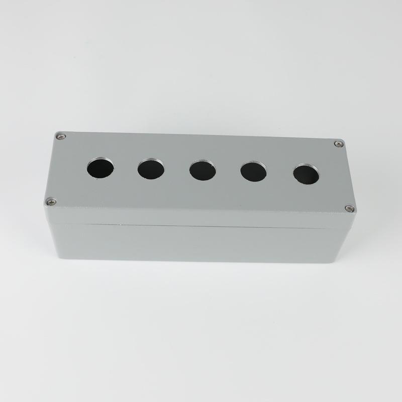 5孔按钮盒 金属铸铝按钮盒 250*80*80 防水控制盒 五孔开关盒22mm