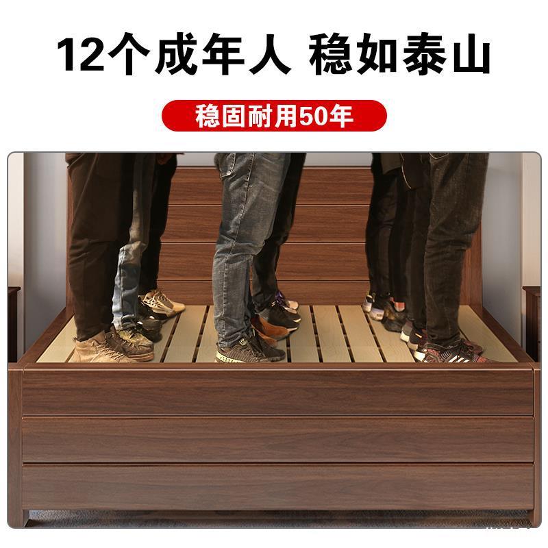 1米8双人床1米5收纳床加厚1米2单人床架简约出租房用全实木床家用图片