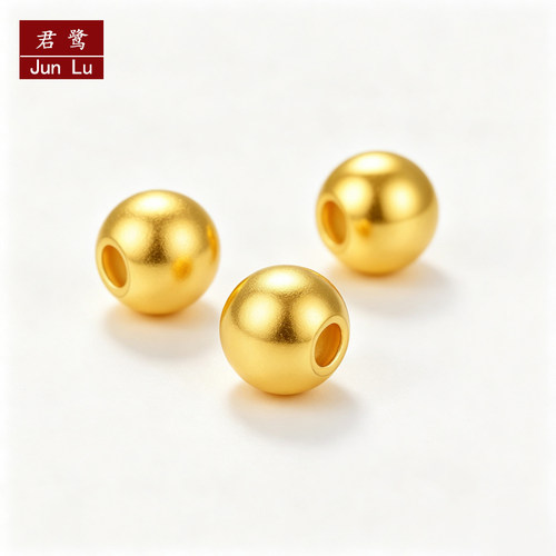 君鹭足金小金珠999黄金光珠