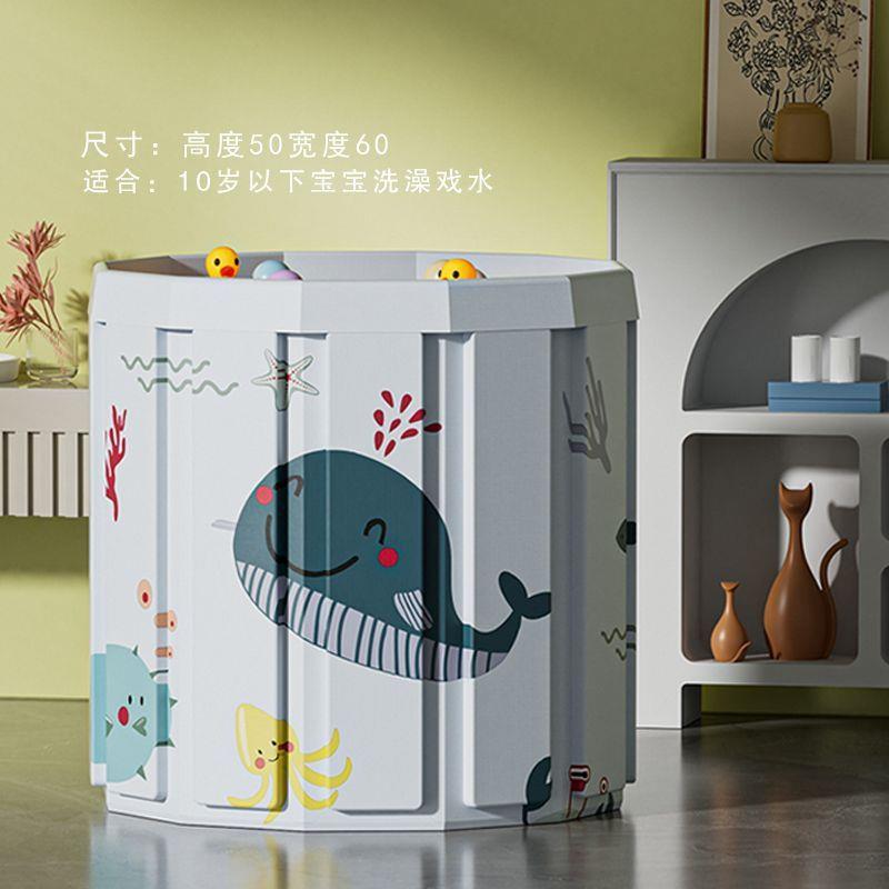 可折叠免安装婴儿洗澡桶宝宝保温沐浴盆家用大号便携持久锁温