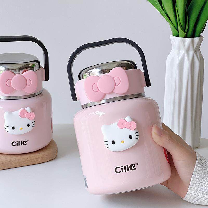 高颜值hellokitty焖烧杯银耳羹可爱316保温壶饭盒女生上班族饮水