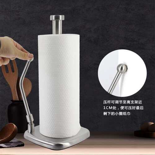 不锈钢弹簧纸巾座卫生间厨房台式立式纸巾架餐厅卷纸架纸巾收纳架